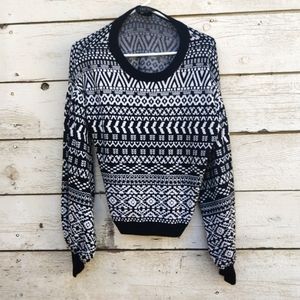 Women's black white sweater